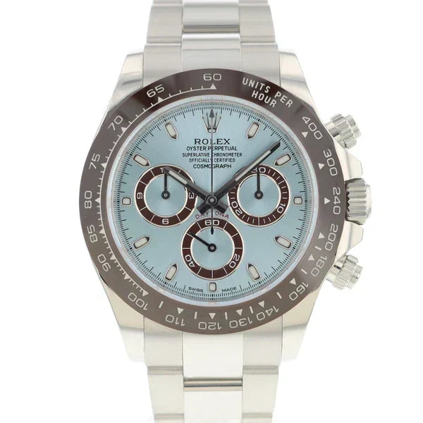 Daytona Argente Bleu Ciel Céramique Marron 4130 Suiss